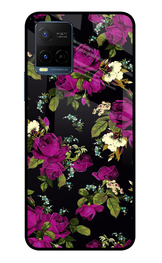 Flowers Vivo Y33T Glass Case