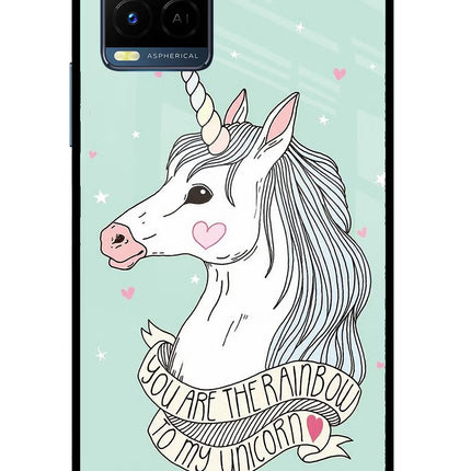 Unicorn Wallpaper Vivo Y33T Glass Case Back Cover by Casekaro