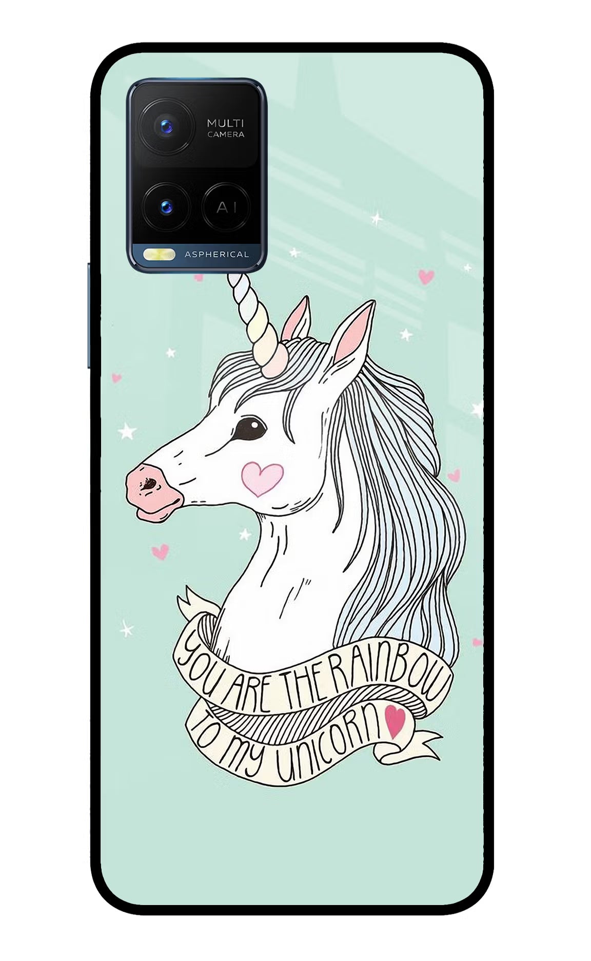 Unicorn Wallpaper Vivo Y33T Glass Case Back Cover by Casekaro