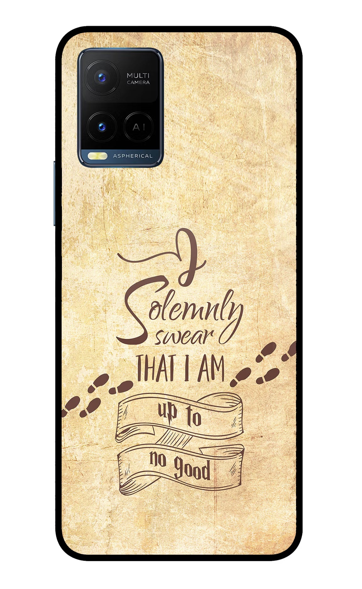 I Solemnly swear that i up to no good Vivo Y33T Glass Case Back Cover by Casekaro