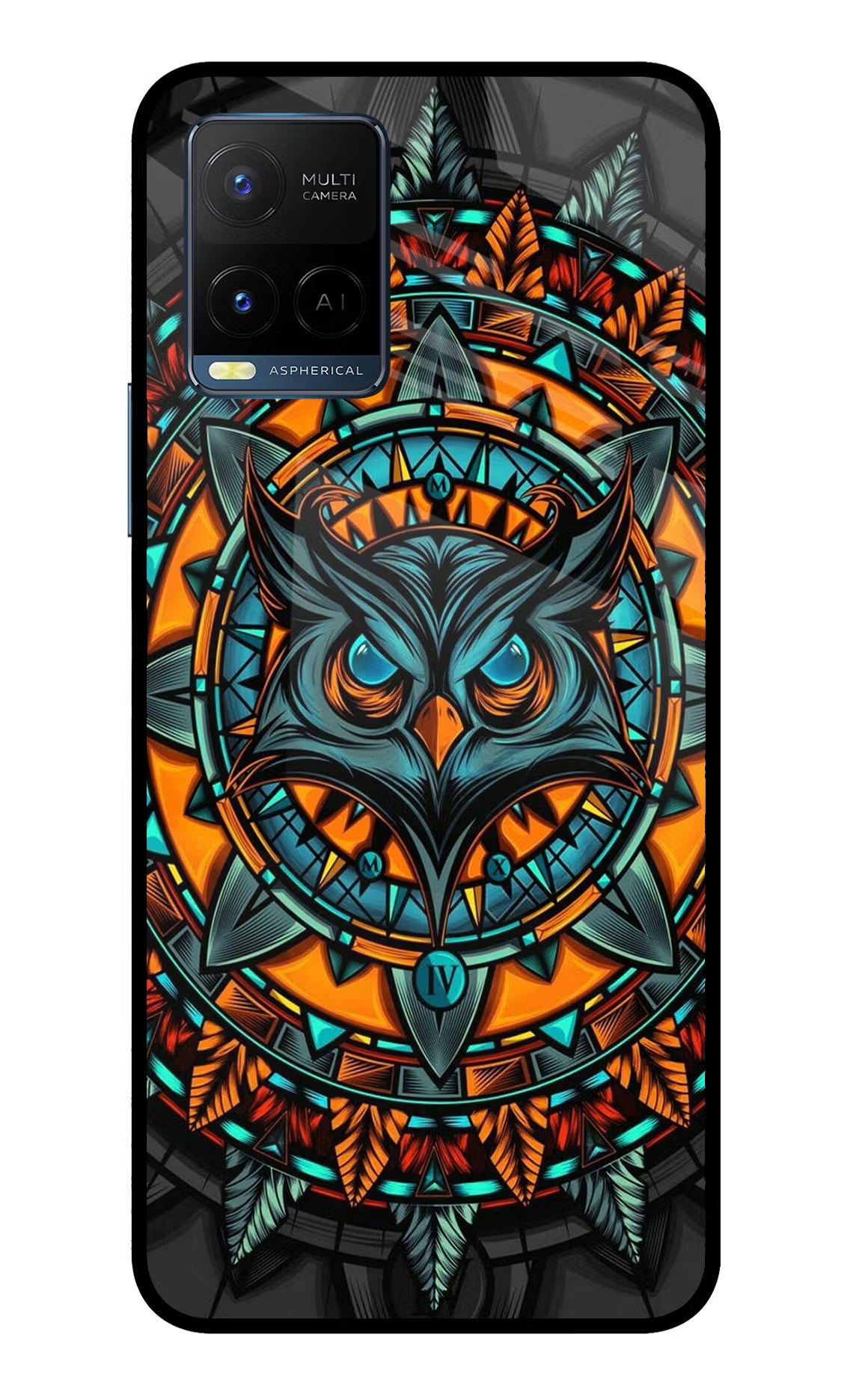 Angry Owl Art Vivo Y33T Glass Case Back Cover by Casekaro