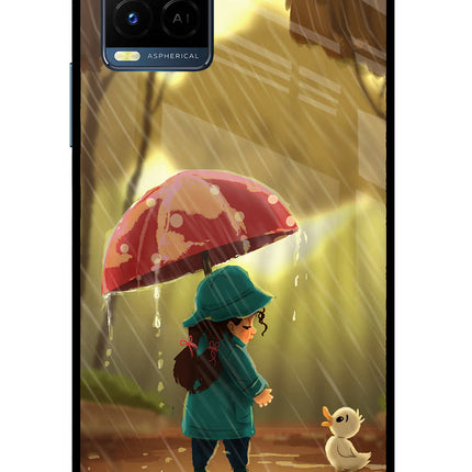 Rainy Day Vivo Y33T Glass Case Back Cover by Casekaro