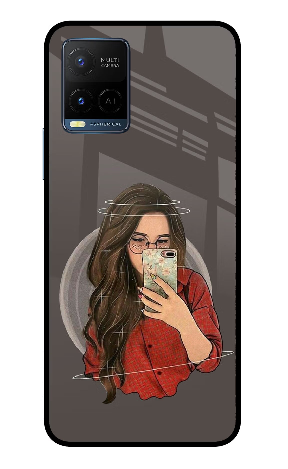Selfie Queen Vivo Y33T Glass Case Back Cover by Casekaro