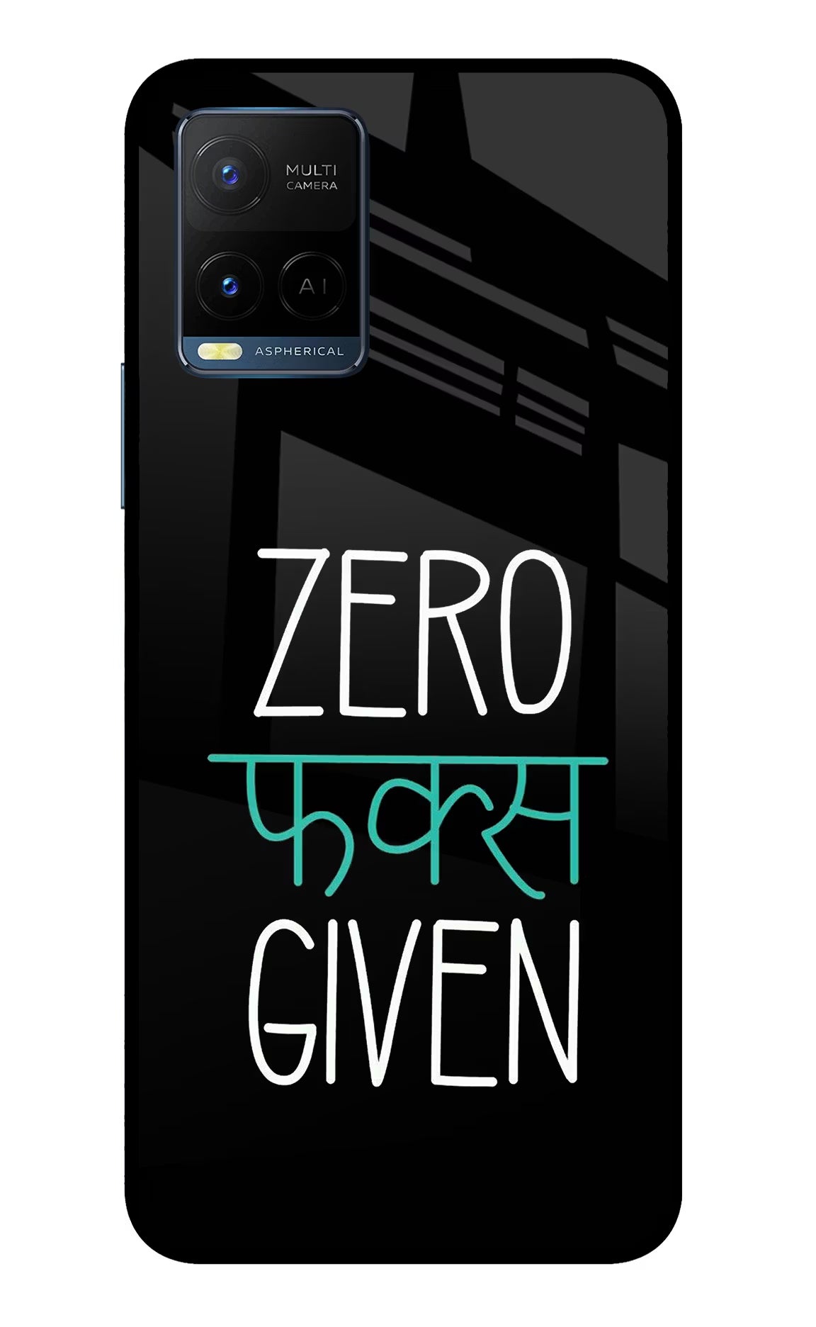 Zero Fucks Given Vivo Y33T Glass Case Back Cover by Casekaro