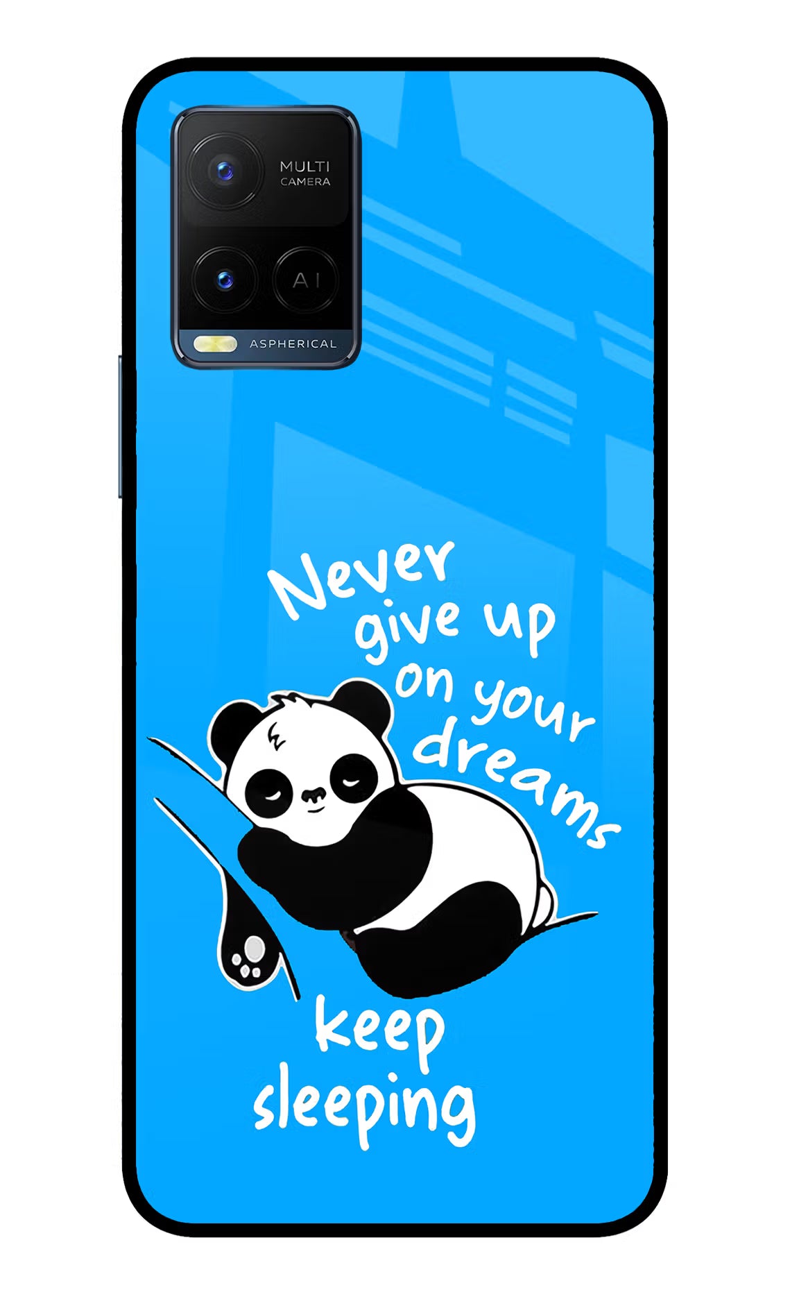 Keep Sleeping Vivo Y33T Glass Case Back Cover by Casekaro