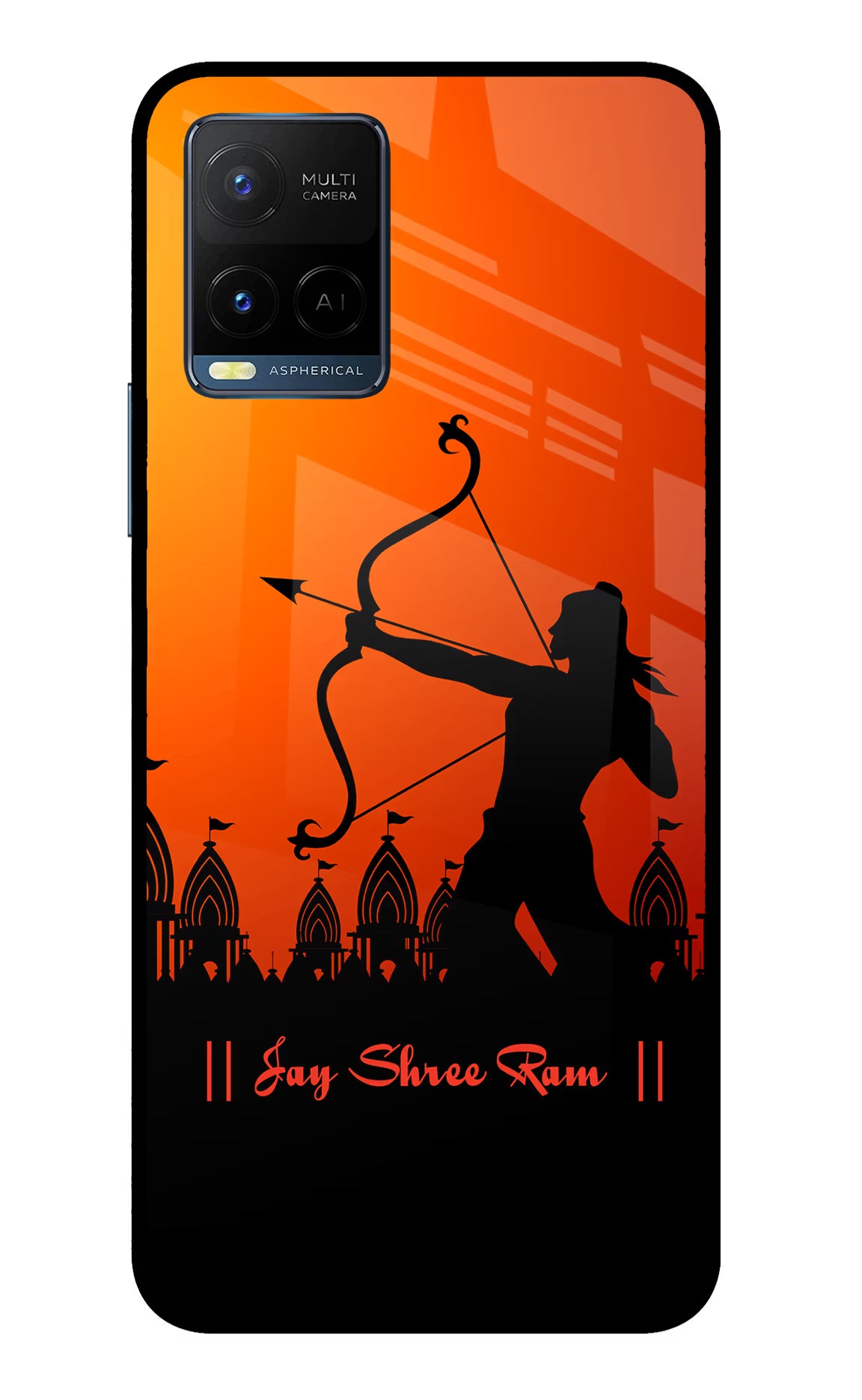 Lord Ram - 4 Vivo Y33T Glass Case Back Cover by Casekaro