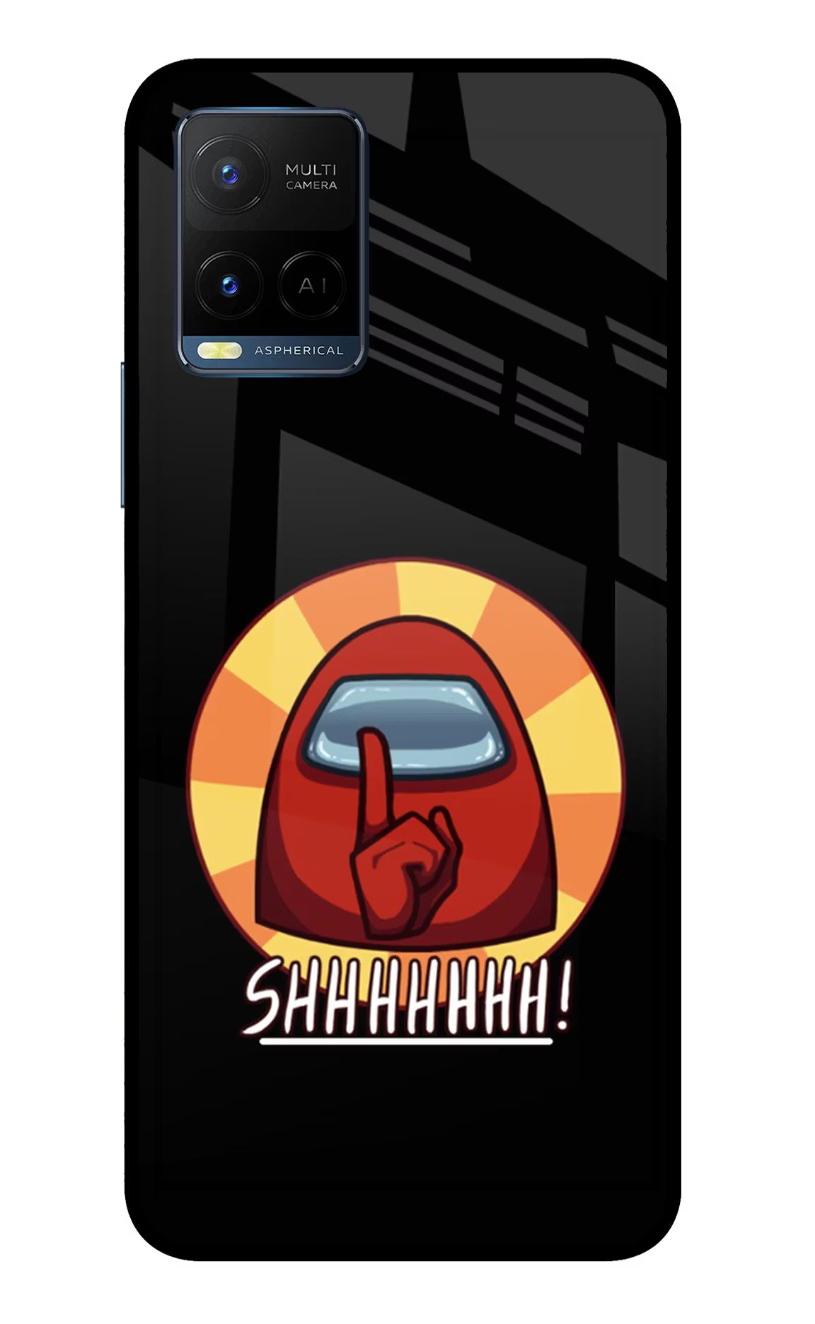 Among Us Shhh! Vivo Y33T Glass Case Back Cover by Casekaro