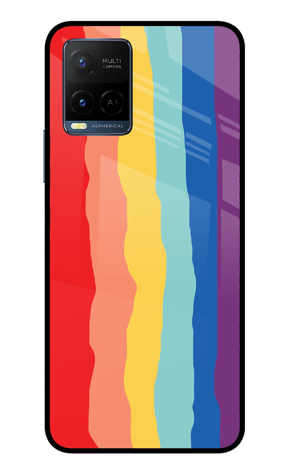 Rainbow Vivo Y33T Glass Case Back Cover by Casekaro