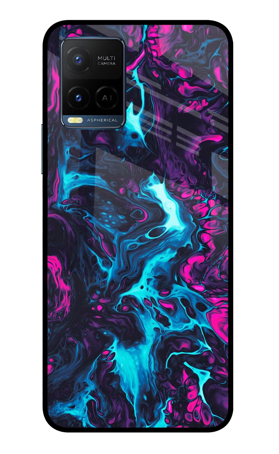 Abstract Vivo Y33T Glass Case Back Cover by Casekaro