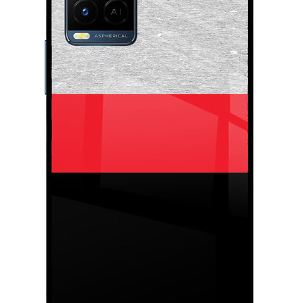 Tri Color Pattern Vivo Y33T Glass Case Back Cover by Casekaro