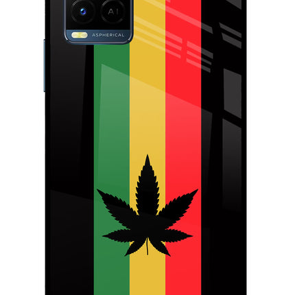 Weed Flag Vivo Y33T Glass Case Back Cover by Casekaro
