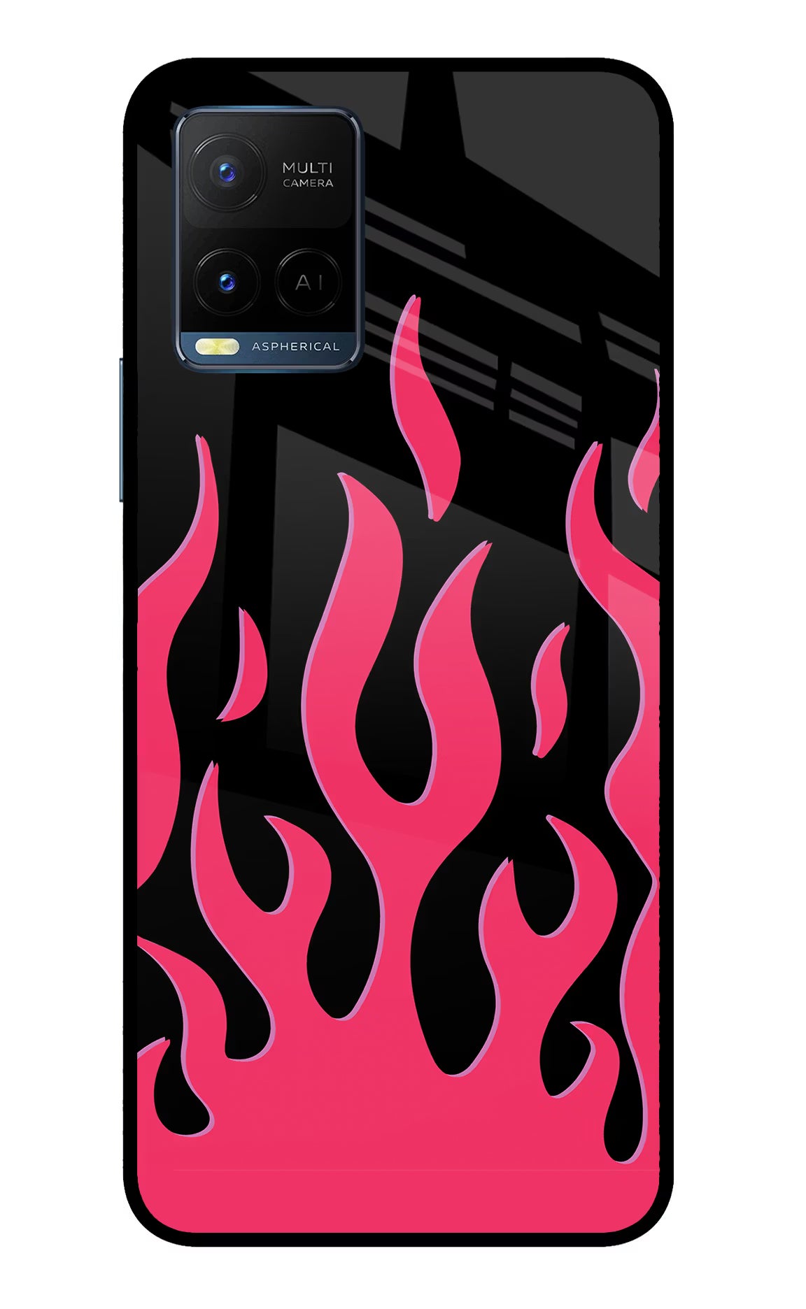 Fire Flames Vivo Y33T Glass Case Back Cover by Casekaro