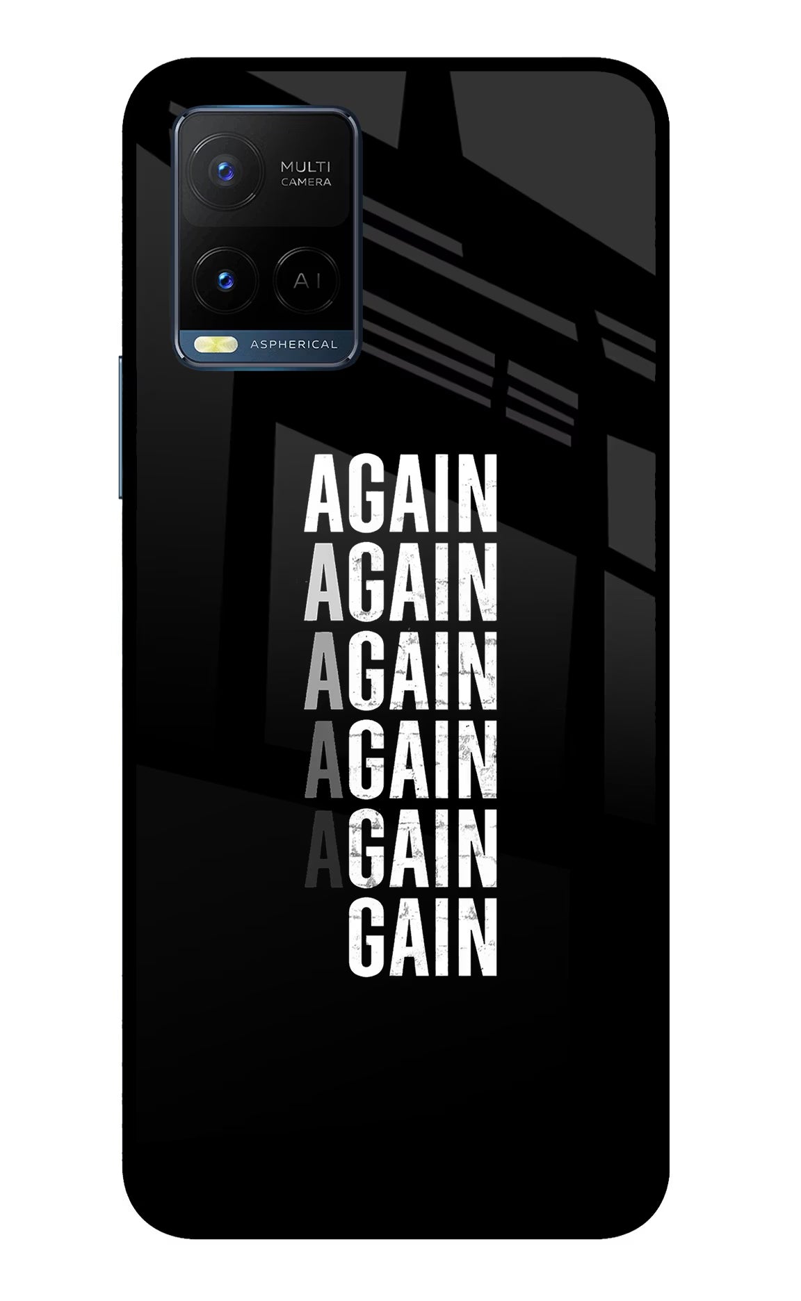 Again Again Gain Vivo Y33T Glass Case Back Cover by Casekaro