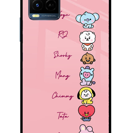 BTS names Vivo Y33T Glass Case Back Cover by Casekaro