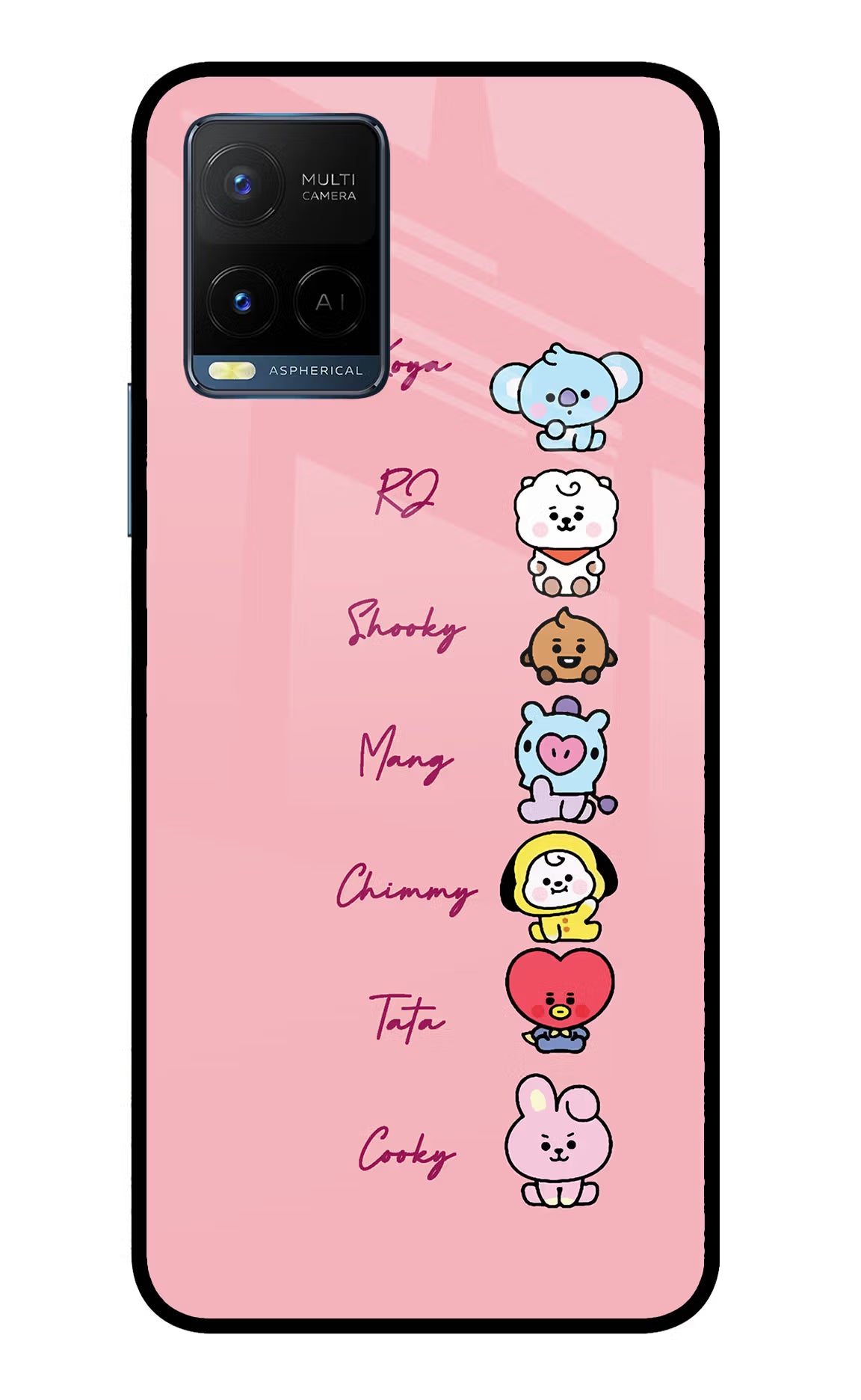 BTS names Vivo Y33T Glass Case