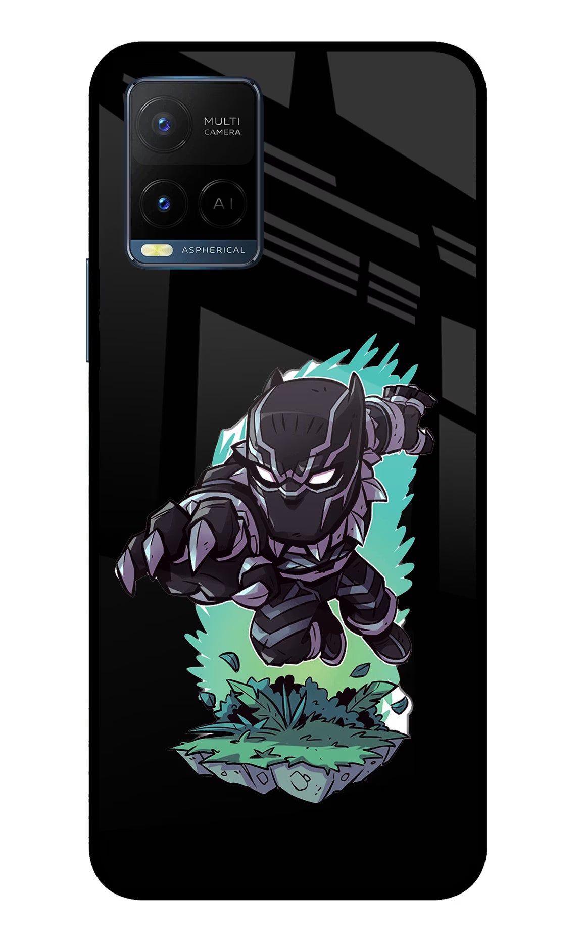 Black Panther Vivo Y33T Glass Case Back Cover by Casekaro