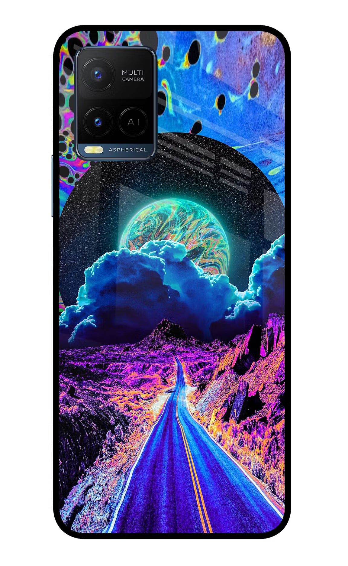 Psychedelic Painting Vivo Y33T Glass Case