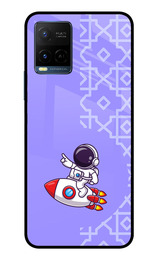 Cute Astronaut Vivo Y33T Glass Case