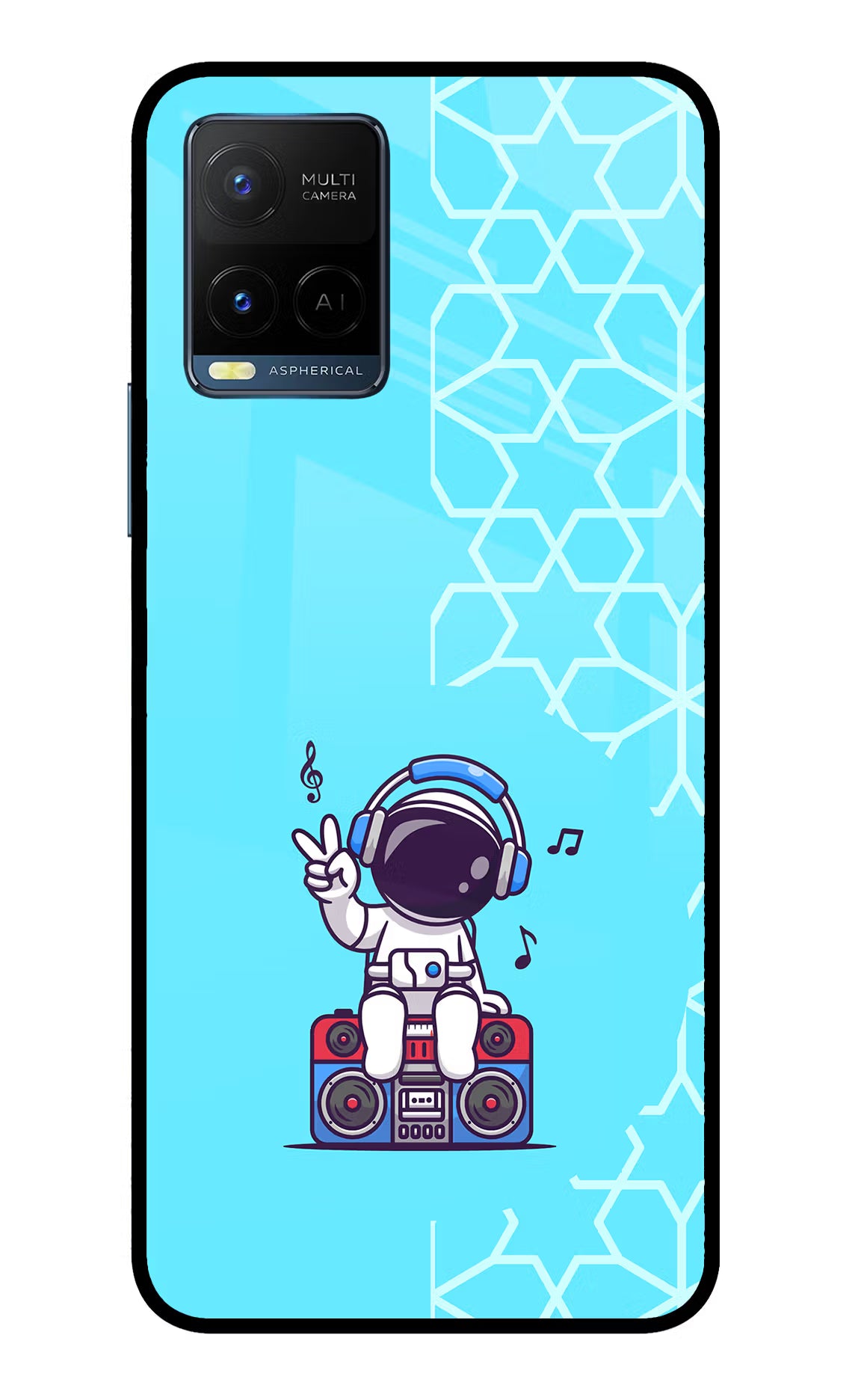 Cute Astronaut Chilling Vivo Y33T Glass Case