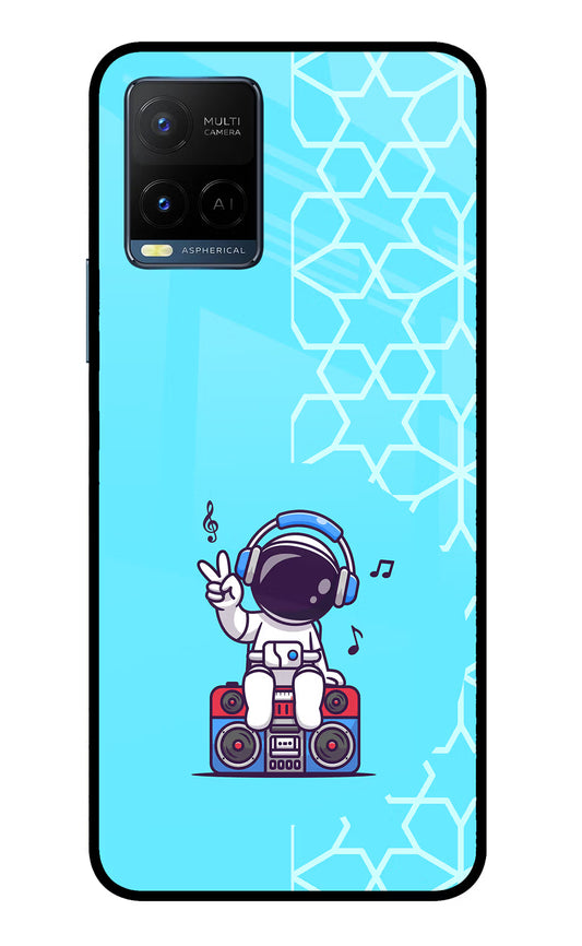 Cute Astronaut Chilling Vivo Y33T Glass Case