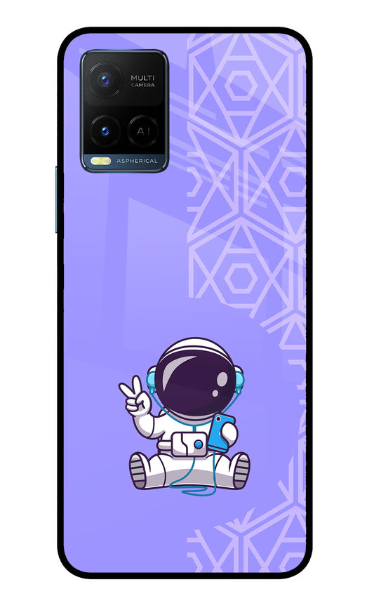 Cute Astronaut Chilling Vivo Y33T Glass Case