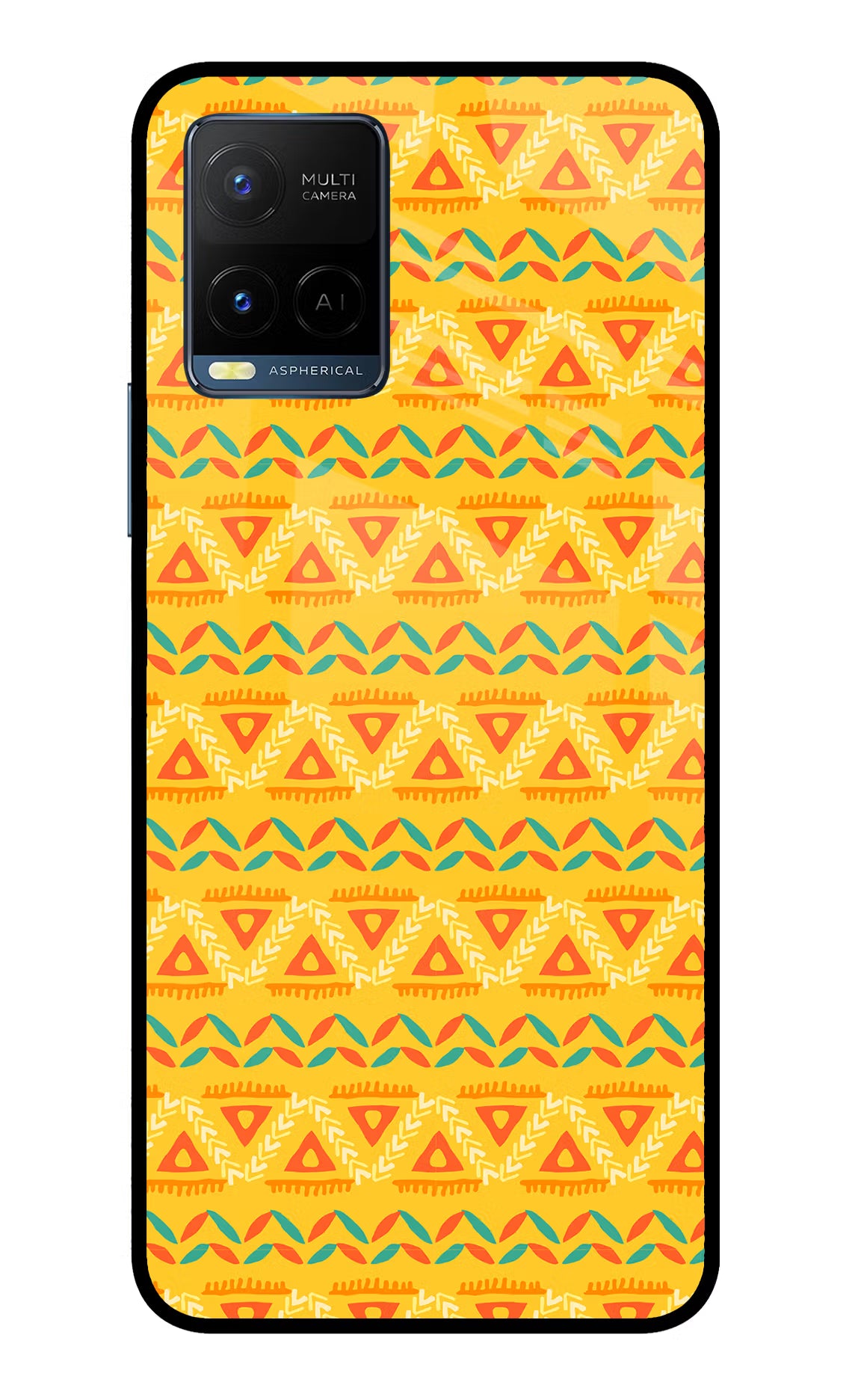 Tribal Pattern Vivo Y33T Glass Case Back Cover by Casekaro