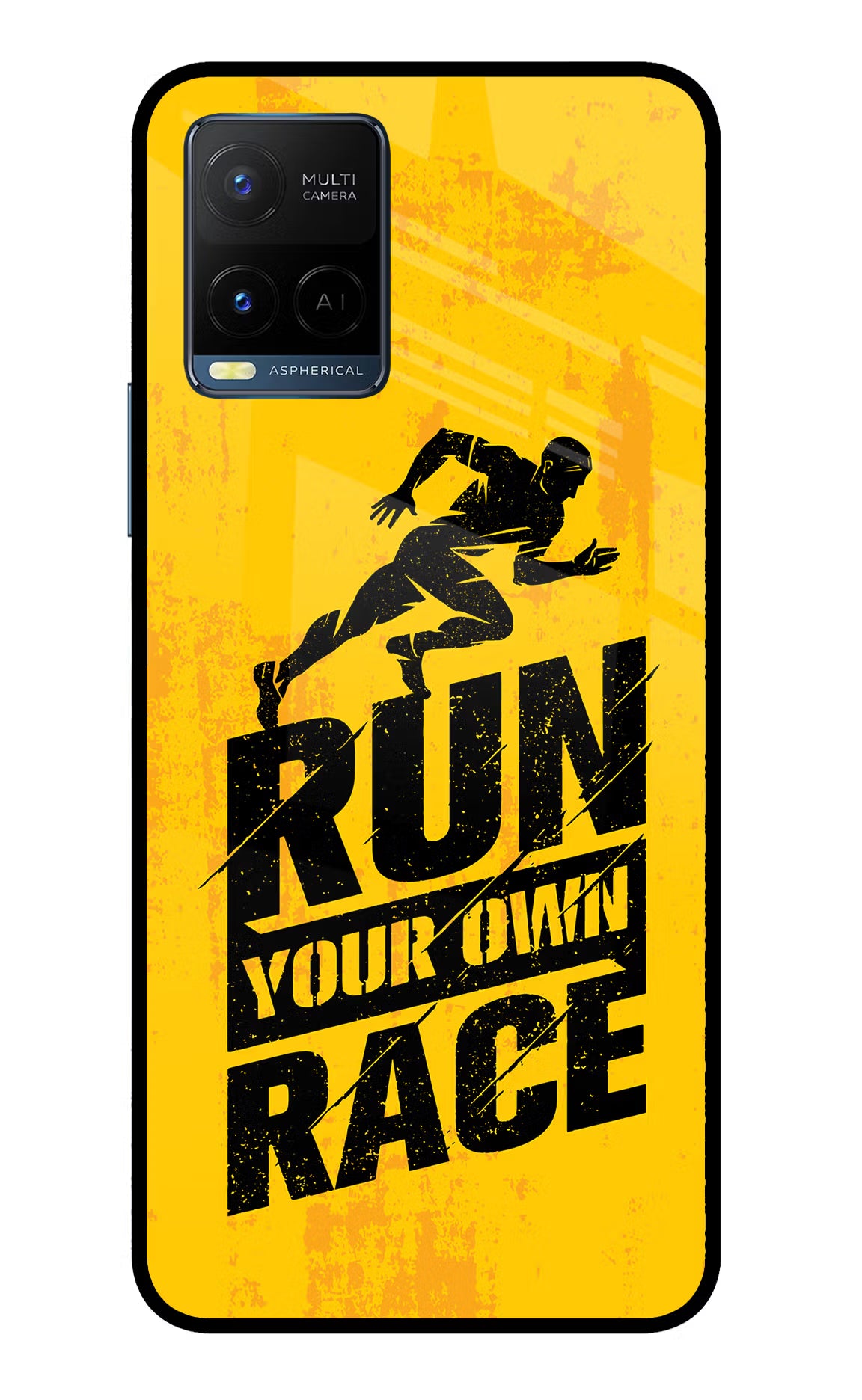 Run Your Own Race Vivo Y33T Glass Case Back Cover by Casekaro