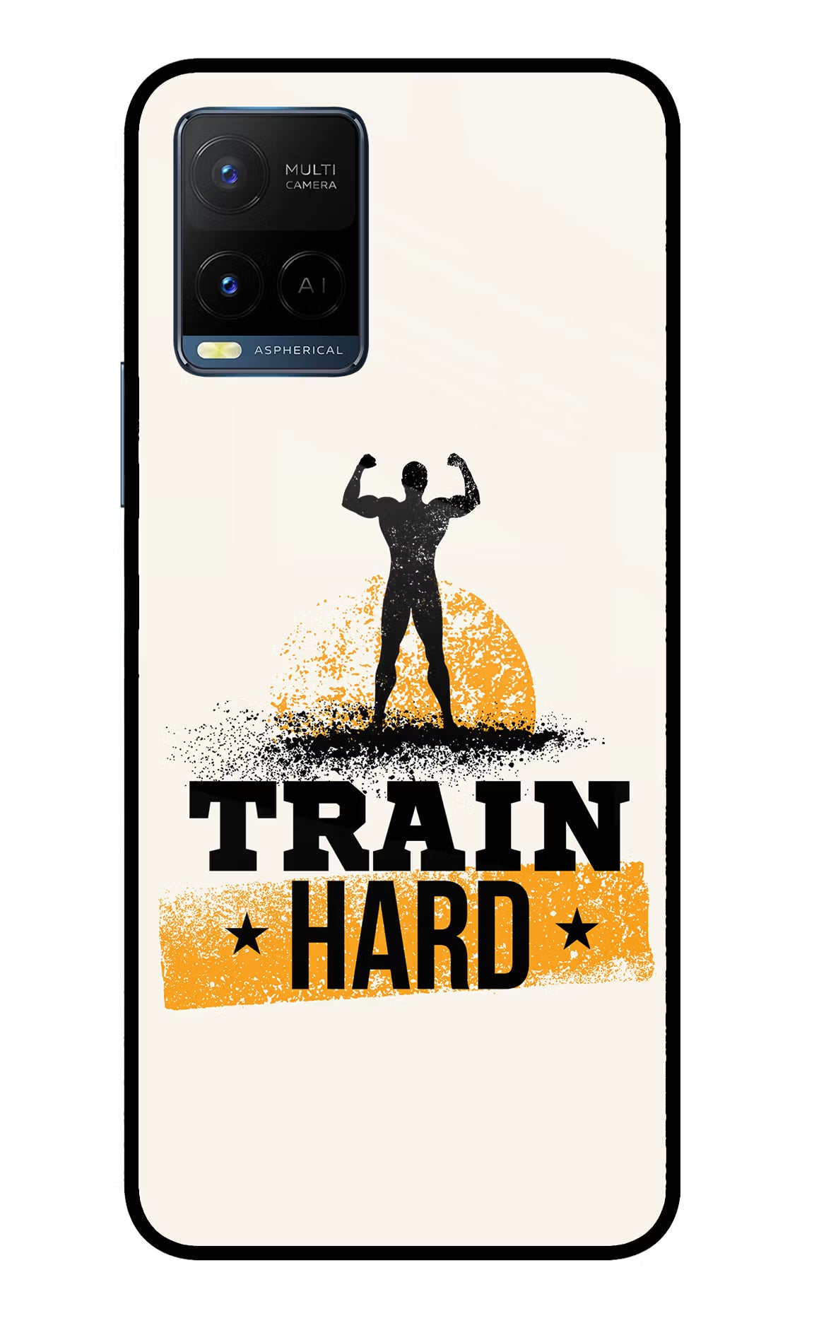 Train Hard Vivo Y33T Glass Case Back Cover by Casekaro