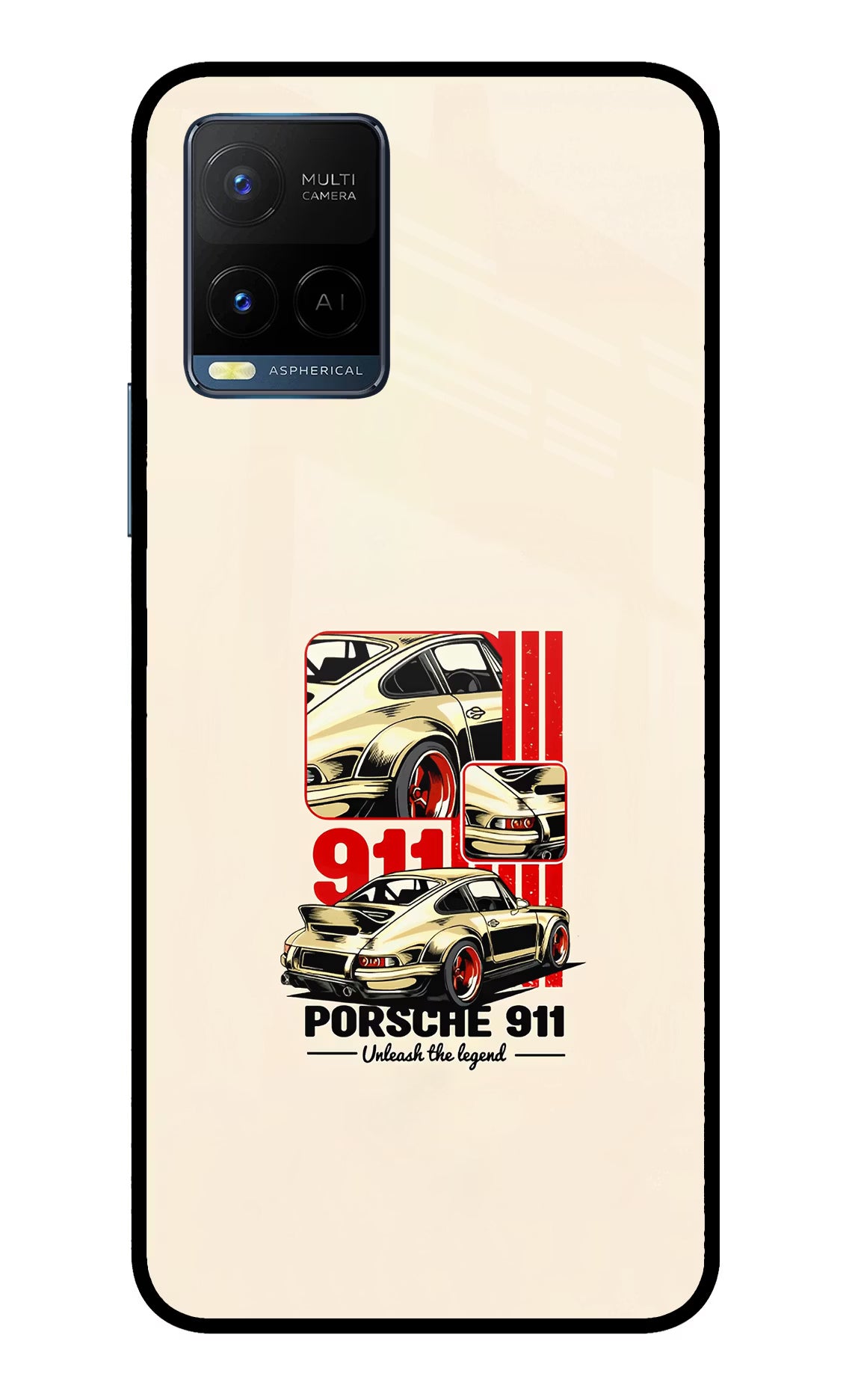 Classic Porsche 911 Vivo Y33T Glass Case