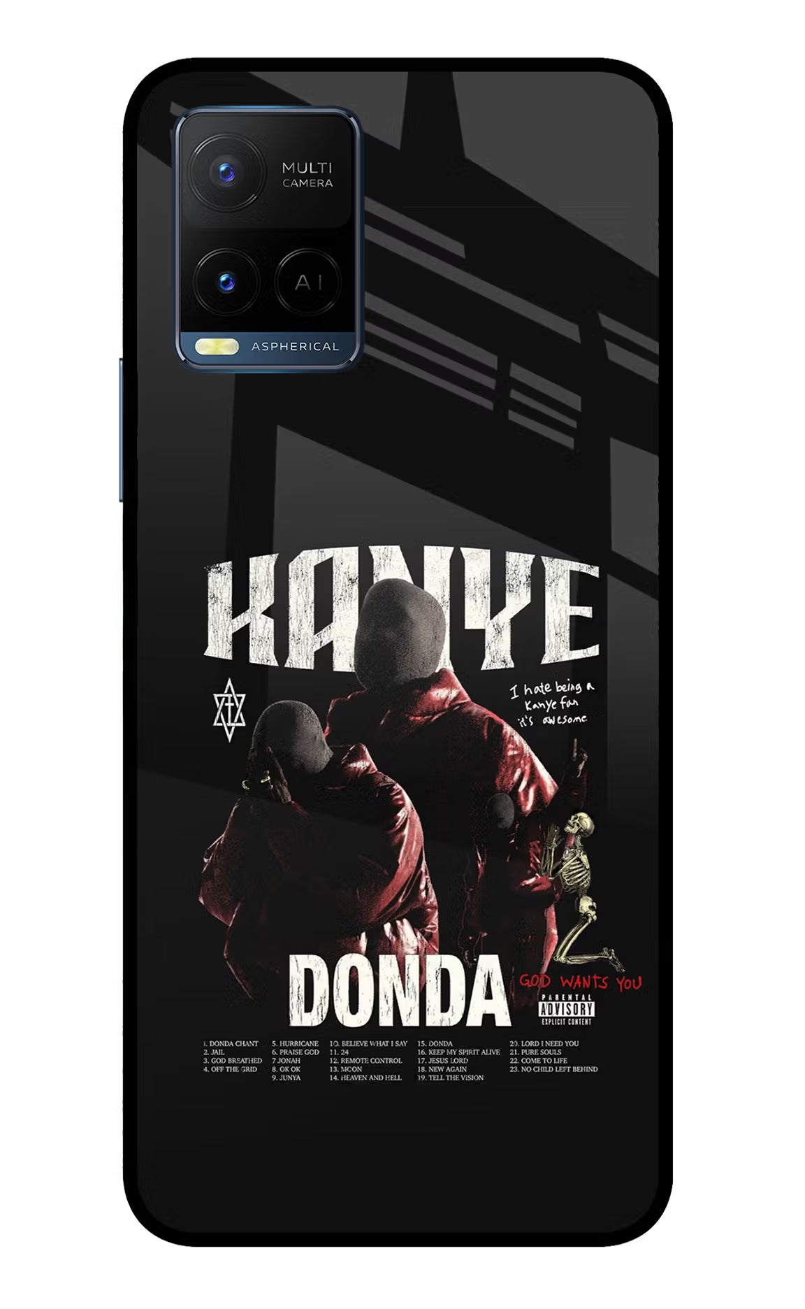 Donda Kanye West Vivo Y33T Glass Case Back Cover by Casekaro