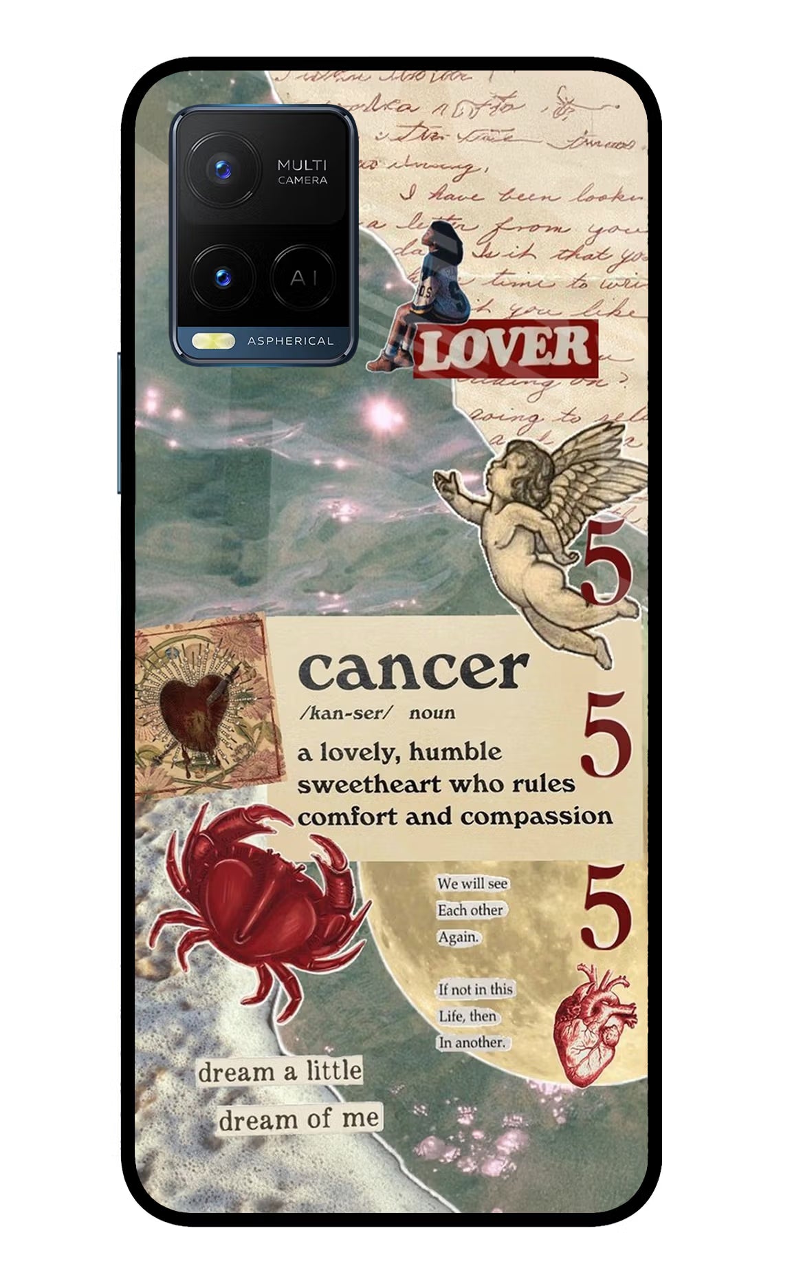 Cancer Zodiac Vivo Y33T Glass Case