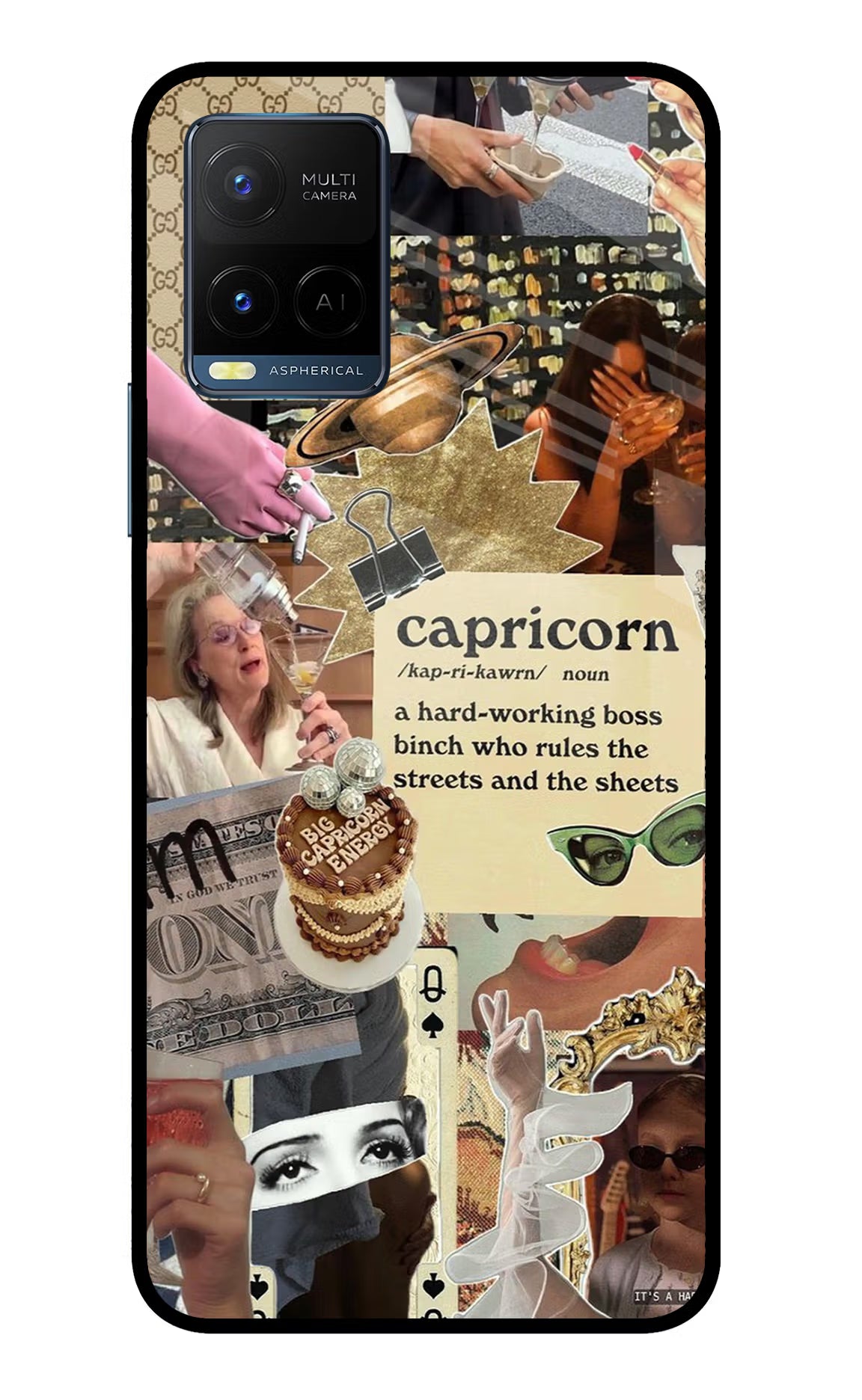Capricorn Zodiac Vivo Y33T Glass Case Back Cover by Casekaro