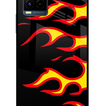 Side Sweep Flames Vivo Y33T Glass Case
