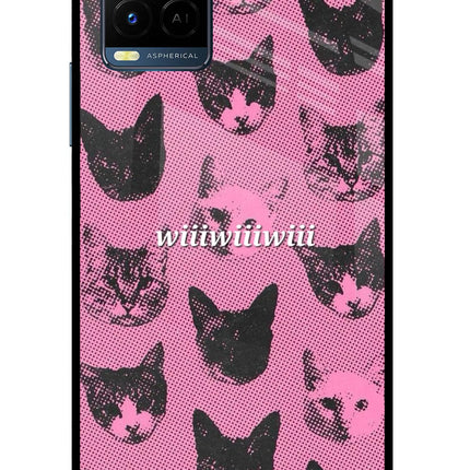 Pink Cats Vivo Y33T Glass Case