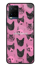 Pink Cats Vivo Y33T Glass Case