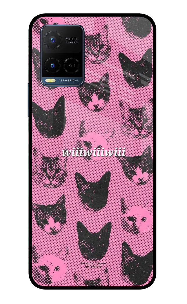 Pink Cats Vivo Y33T Glass Case