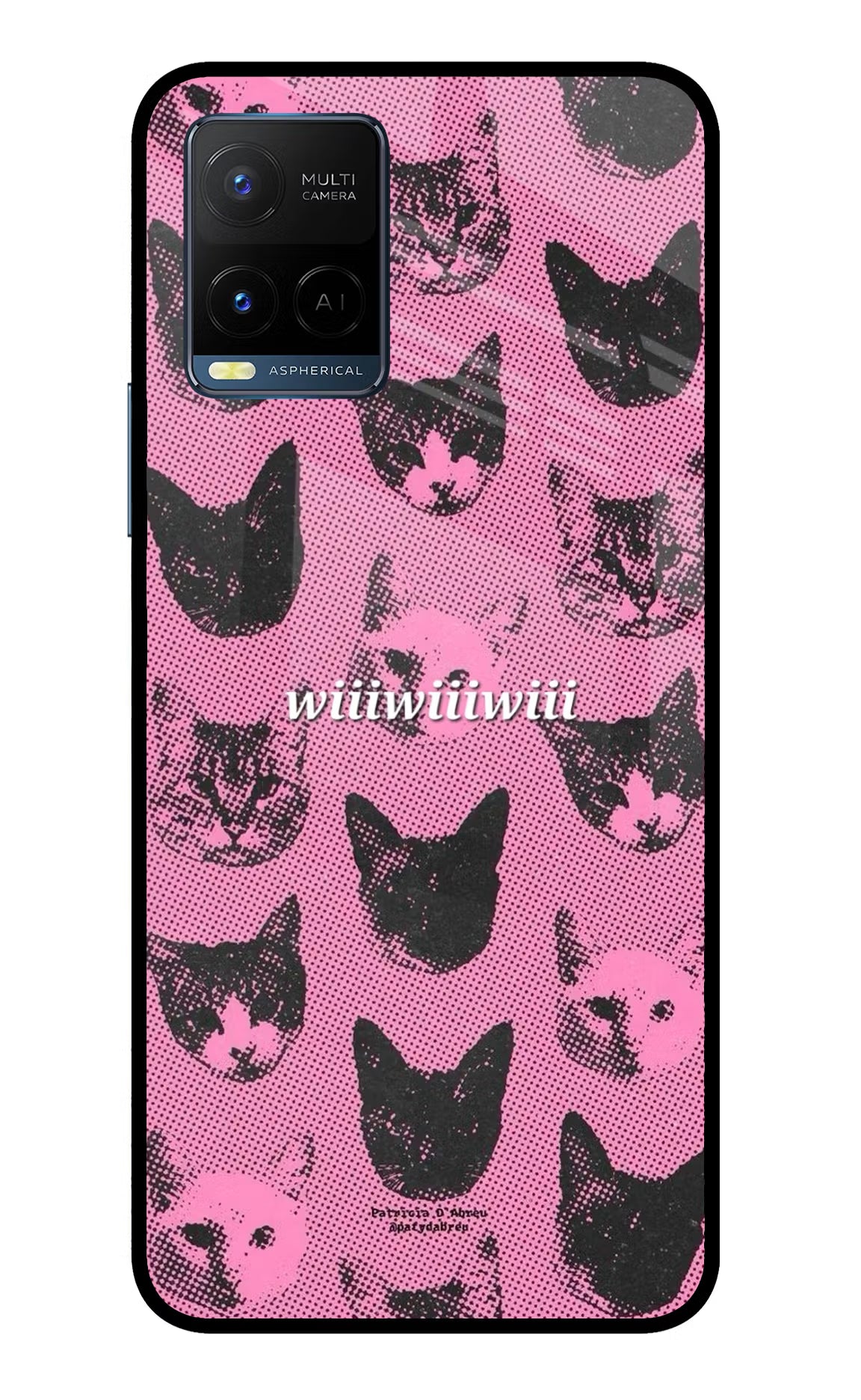 Pink Cats Vivo Y33T Glass Case Back Cover by Casekaro