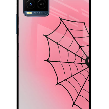 Pink Web Vivo Y33T Glass Case Back Cover by Casekaro