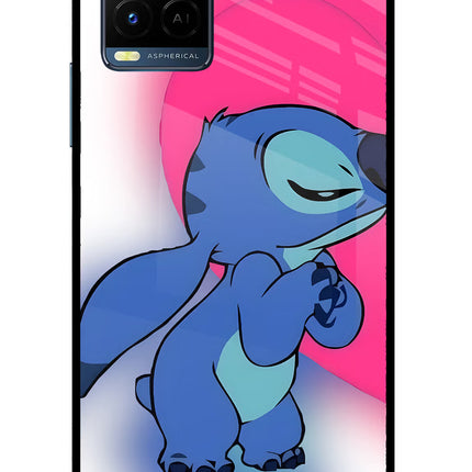 Stitch Hug Vivo Y33T Glass Case Back Cover by Casekaro