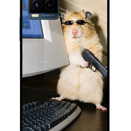 Hacker Hamster Vivo Y33T Glass Case