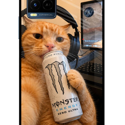 Gamer Cat Energy Vivo Y33T Glass Case