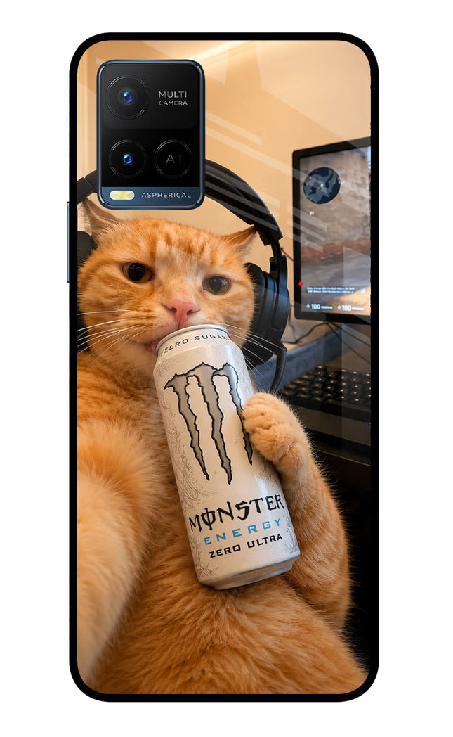 Gamer Cat Energy Vivo Y33T Glass Case