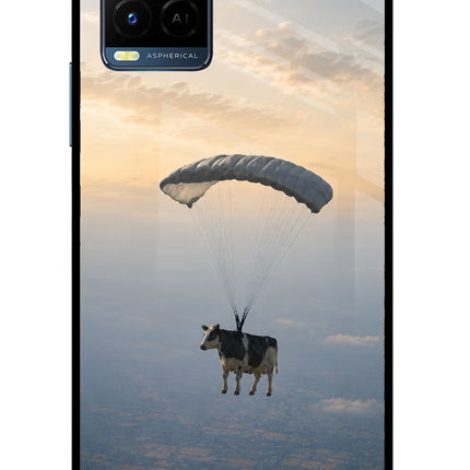 Skydiving Cow Vivo Y33T Glass Case