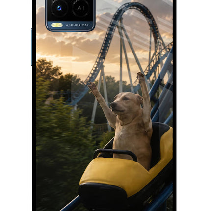 Rollercoaster Dog Vivo Y33T Glass Case