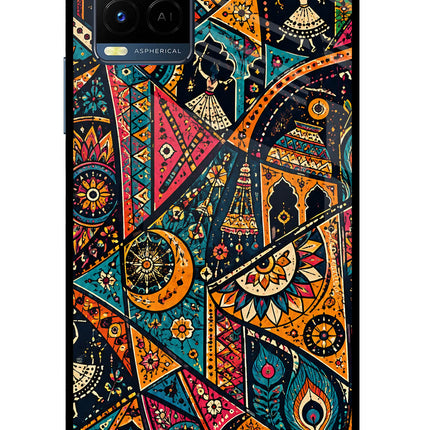 Folk Print Vivo Y33T Glass Case