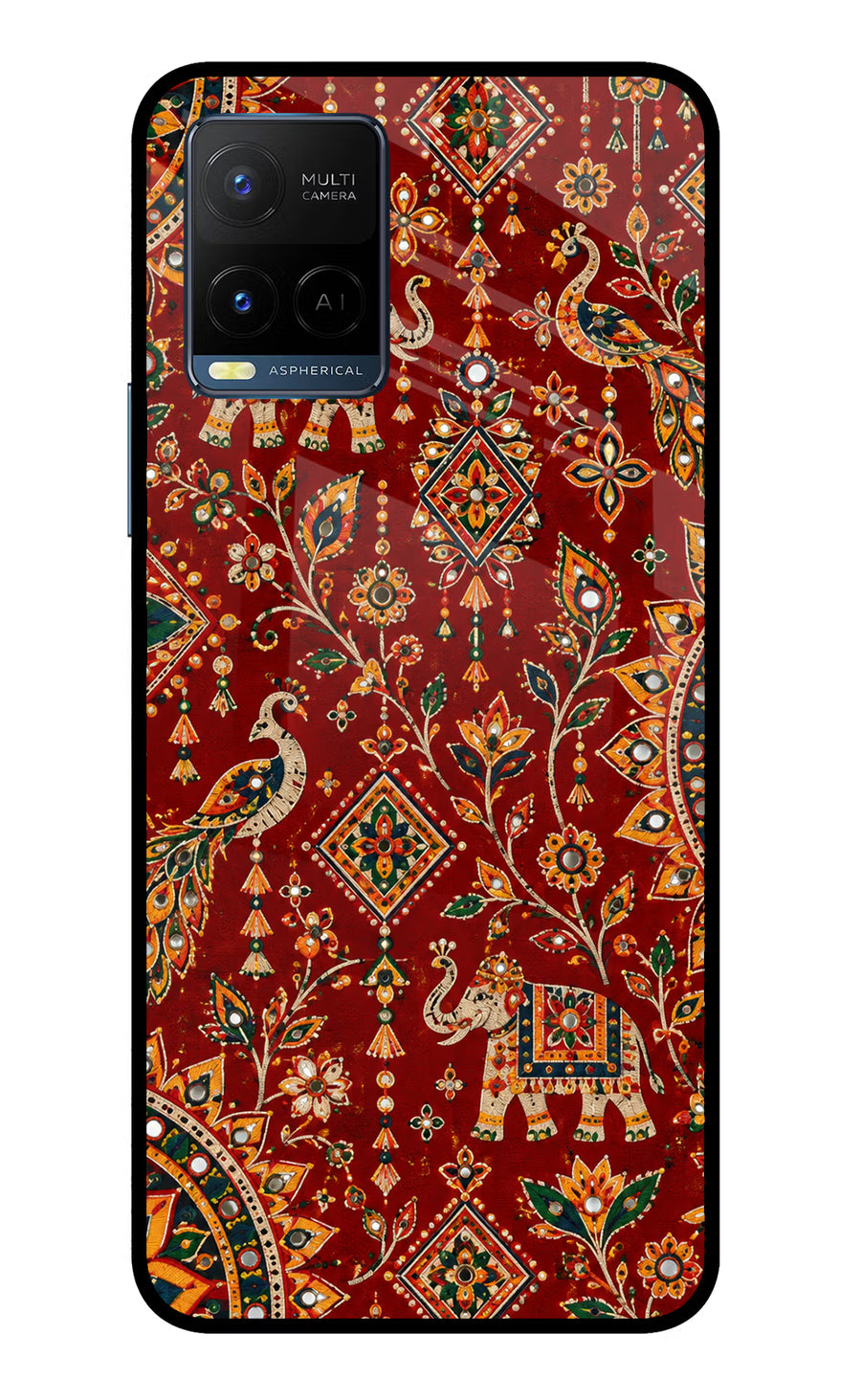 Laal Riwaaz Vivo Y33T Back Cover, Glass case