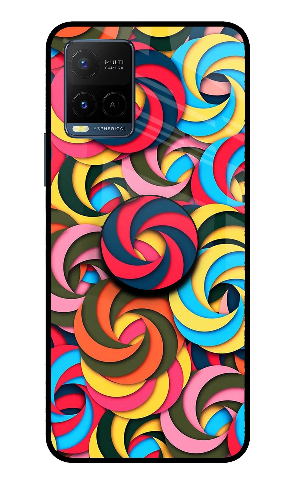 Spiral Pattern Vivo Y33T Pop Case by Casekaro