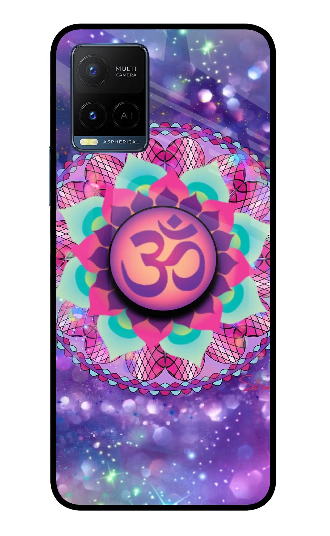 Om Purple Vivo Y33T Pop Case by Casekaro