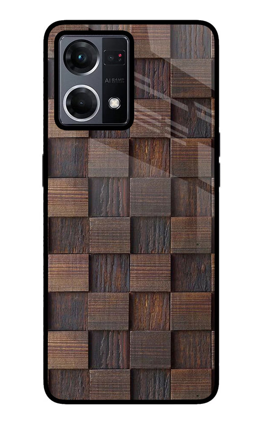 Wooden Cube Design Oppo F21 Pro 4G Glass Case