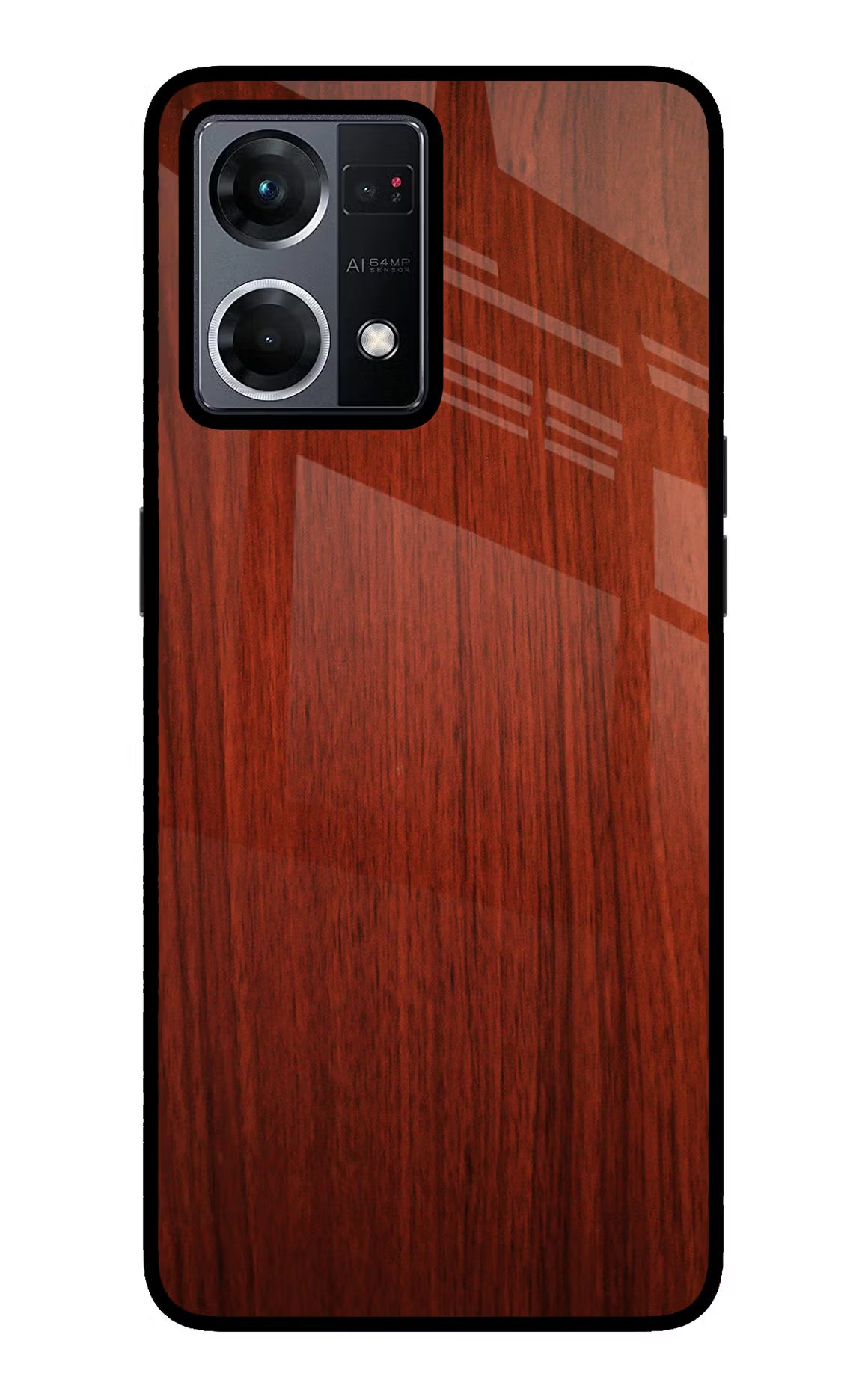 Wooden Plain Pattern Oppo F21 Pro 4G Glass Case